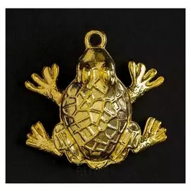 Сувенир металл подвеска "Золотая жаба" 3,6х3,5х1,5 см