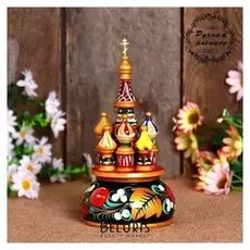 Сувенир музыкальный "Храм", 17х10 см, хохлома