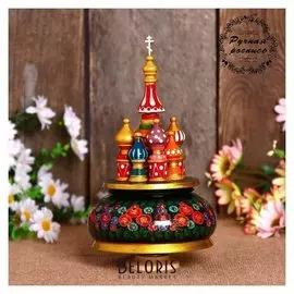 Сувенир музыкальный "Храм", 19х15,5 см, чёрная