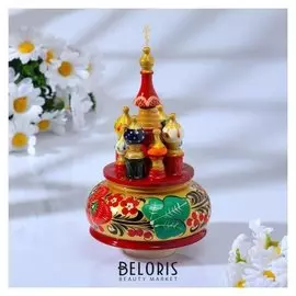 Сувенир музыкальный "Храм", хохлома красная