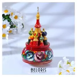 Сувенир музыкальный "Храм", жостово (Красный)