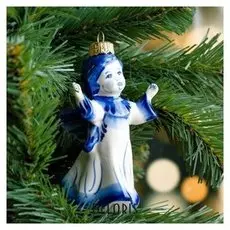 Сувенир на ёлку "Ангел", 11 см, гжель