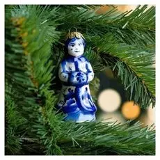 Сувенир на ёлку "Снегурочка", 9 см, гжель