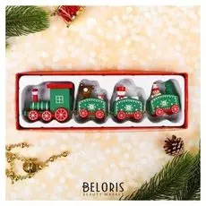 Сувенир Новогодний поезд 19 см цвет зелёный