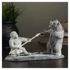 Сувенир "Охотник и медведь" 10,5см