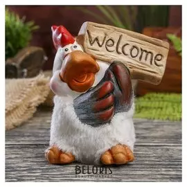 Сувенир "Петушок белое брюшко с табличкой"