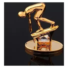 Сувенир "Пловец на старте" с кристаллами сваровски, 6,5х7,5х3 см