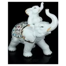 Сувенир под фарфор "Слон со слонёнком" стразы
