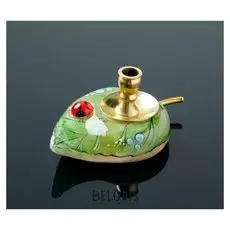 Сувенир «Подсвечник церковный с божьей коровкой», 4×9 см, селенит