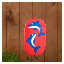 Сувенир подвесной "Дельфины" дерево 12х13х15 см