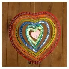 Сувенир подвесной "Сердце радужное" МДФ 33х33х0,5 см