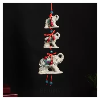 Сувенир подвесной "Слоны", под мрамор, 3 штуки