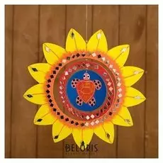 Сувенир подвесной "Солнышко с черепашкой" МДФ 25х25х0,5 см