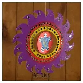 Сувенир подвесной "Солнышко с черепашкой" мдф 25х25х0,5 см