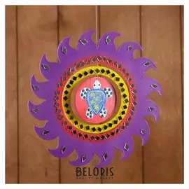 Сувенир подвесной "Солнышко с черепашкой" мдф 25х25х0,5 см