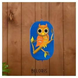 Сувенир подвесной "Сова ночью" дерево 12х13х15 см