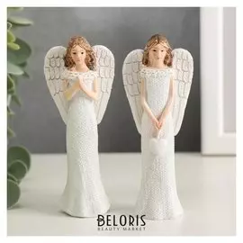 Сувенир полистоун "Ангел-девушка в белоснежном" 10,5х4,2х2,5 см