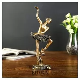 Сувенир полистоун "Балерина - танцевальное па" под бронзу 25х8х10 см