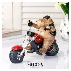 Сувенир полистоун "Бегемот байкер" 21см