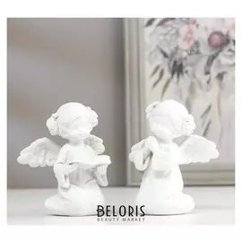 Сувенир полистоун "Белоснежный ангел-девочка молитва/книга" 9х8х5,5 см