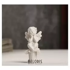Сувенир полистоун "Белоснежный ангелочек на колонне" 5,5х2,4х2,6 см