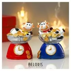 Сувенир полистоун "Бычок на весах" 8,5х5х6,2 см