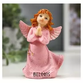 Сувенир полистоун "Девочка-ангел в розовом платье - молитва" 9,3х6х3,5 см