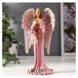 Сувенир полистоун "Девушка ангел-хранитель в розовом платье - молитва" 16х8х5 см