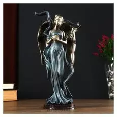 Сувенир полистоун "Девушка-ангел с голубем в руках" 30,5х15,5х9,7 см