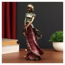Сувенир полистоун "Девушка в сине-бордовом платье" 26,5х9х9,5 см
