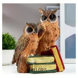 Сувенир полистоун "Два филина на книгах" 22х14х11 см