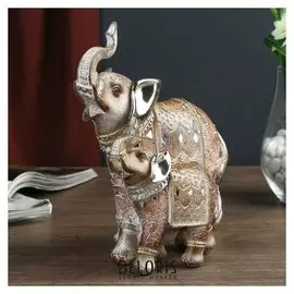 Сувенир полистоун "Два песочных слона в арабских попонах" 20,3х20х11 см