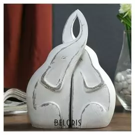 Сувенир полистоун "Два слоника - нежность" набор 2 шт 17,5х13х6,5 см