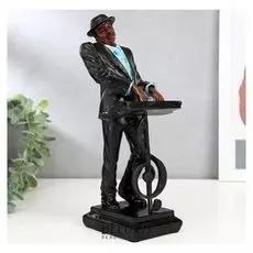 Сувенир полистоун "Джазовый музыкант - пианист" 27х11х12 см