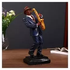 Сувенир полистоун "Джазовый музыкант - саксофонист" 28х11х8,3 см