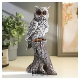 Сувенир полистоун "Филин на пенечке" 22,5х11х6 см