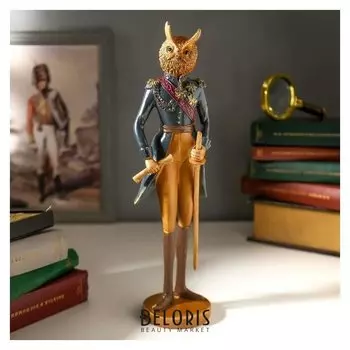 Сувенир полистоун "Филин-полководец в синем мундире" под дерево 30,5х8х9,5 см