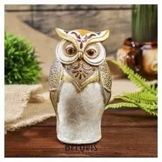 Сувенир полистоун "Филин расписной перламутровый" 14х8х7 см