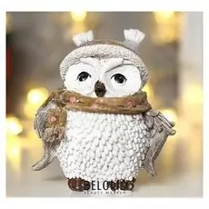 Сувенир полистоун "Филин в шапке и шарфе" 10,5х8,8х7 см