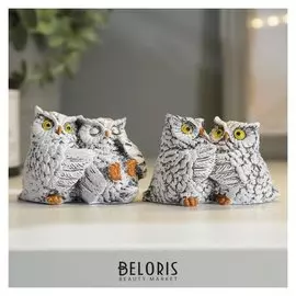 Сувенир полистоун "Филины - объятия" 5х8,2х4,4 см