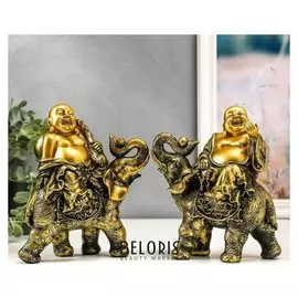 Сувенир полистоун "Хотей на слоне" 17х15х9,5 см