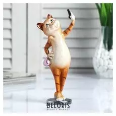 Сувенир полистоун "Киса селфи" 19х7,5 см