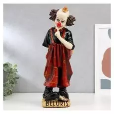 Сувенир полистоун "Клоун с букетом цветов" 36,5х11,5х11 см