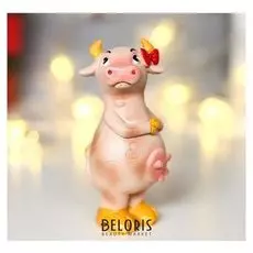 Сувенир полистоун "Коровка - кокетка"