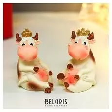 Сувенир полистоун "Коровка нюша в короне" 3,8х2,5х2,6 см