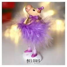 Сувенир полистоун "Коровка с крылышками, в меховой юбке" 10х4,3х5,5 см