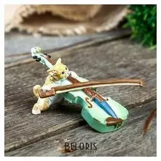 Сувенир полистоун "Котёнок скрипач" 10х7.2х4.5cm