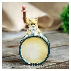 Сувенир полистоун "Котёнок ударник" 6х4.5х11cm