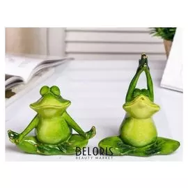 Сувенир полистоун лак "Лягуха-йог" 15х12,5х5,5 см