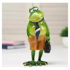 Сувенир полистоун лак "Лягуха менеджер" 17,5х7,8х8,5 см